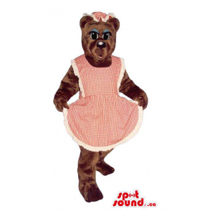 Brown Lady Mascote do urso...