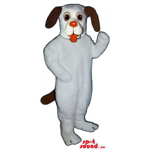 White Dog Plush Mascot With...