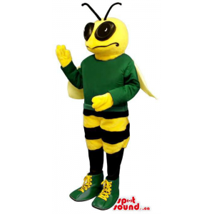Bee Mascot Plush Vestida em...