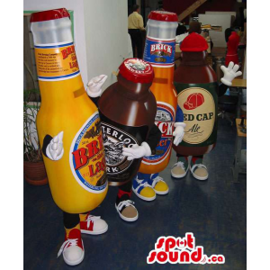 Group Of Four Beer Bottle...