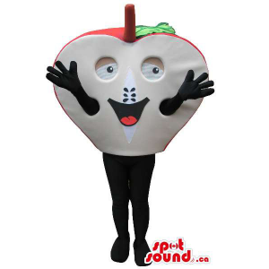 Meio Apple Fruit mascote de...