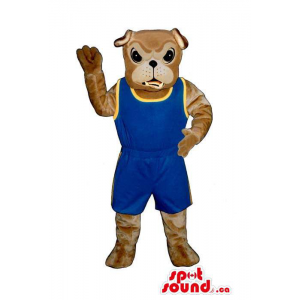 Angry Brown Bulldog Mascot...