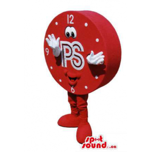 Great Red Clock Mascot With...