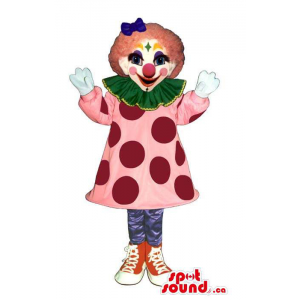 Colourful Girl Clown Mascot...