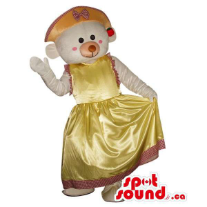 White Teddy Bear Girl Plush...