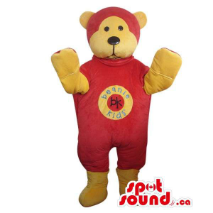 Yellow Teddy Bear Mascot...