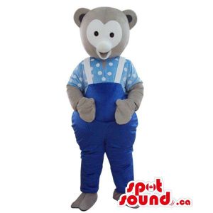 Cinza Teddy Bear Mascot...
