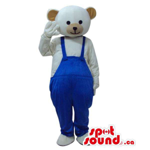Branco Teddy Bear Mascot...