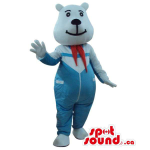 White Bear Mascot Plush...