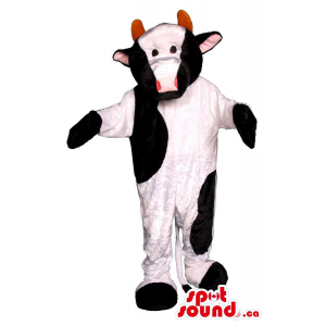 Mascota Vaca En Blanco Y...