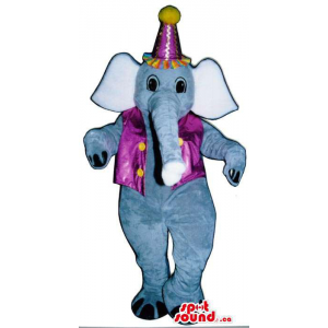 Mascota Elefante Gris De...