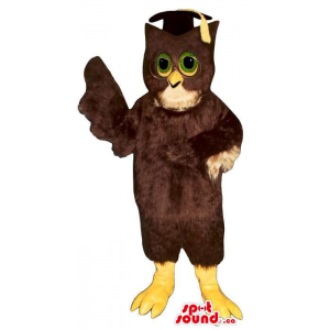 Brown Owl Plush Mascot With...