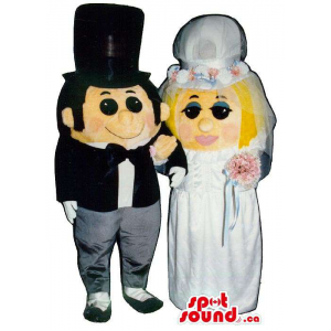 Just Married Couple Mascots...