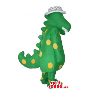 Mascota Dinosaurio Verde De...
