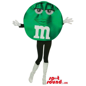 Mascota Chocolates Marca M&M'S Verde Brillante Personalizable - Mascota de comida - MASCAD004809 - SpotSound.ca