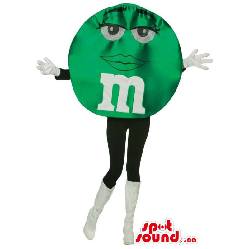 Mascota Chocolates Marca M&M'S Verde Brillante Personalizable - Mascota de comida - MASCAD004809 - SpotSound.ca