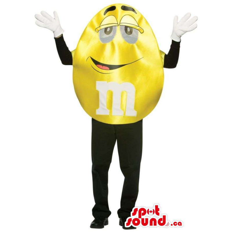Mascota Chocolates Marca M&M'S Amarillo Brillante Personalizable - Mascota de comida - MASCAD004811 - SpotSound.ca