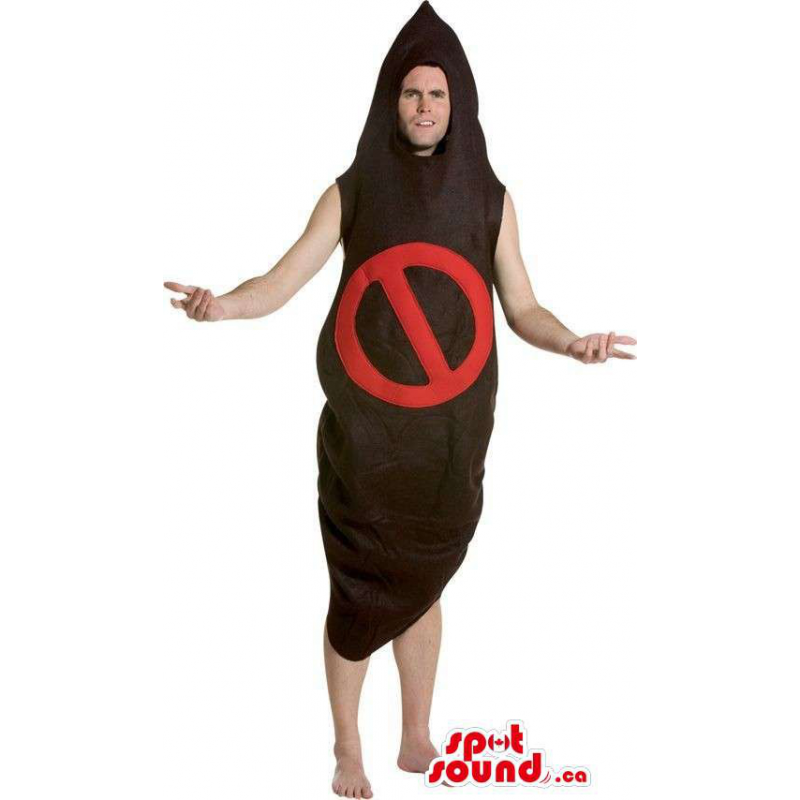 Cocoon-Shaped Adult Size Costume With A Access Denied Sign