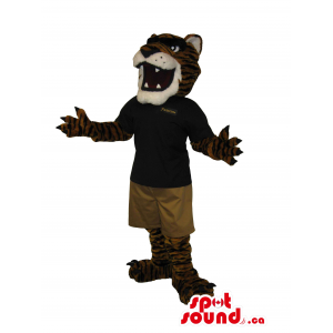 Tiger Mascot Plush vestida...