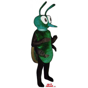 Peculiar Green Fly Bug Plush Mascot With Large Eyes And Six Legs