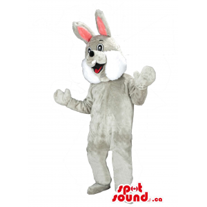 Customised Easter Bunny In Grey With White Beard