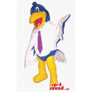 White And Blue Cartoon Bird...