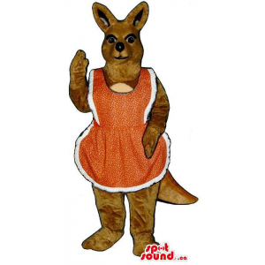 Brown Kangaroo Lady Mascot...