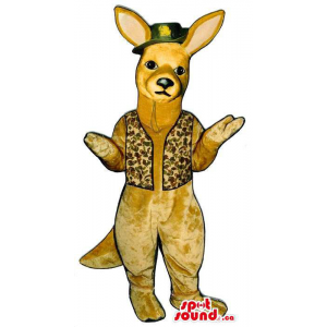 Bege Kangaroo mascote de...