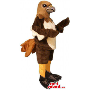 Brown And Beige All And Customised Bird Mascot