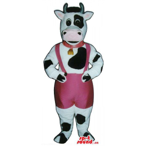 Mascota Vaca En Blanco Y...