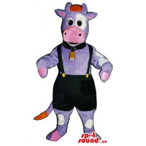 Purple And Pink Cow Mascot...