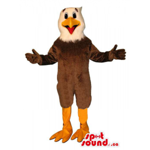 Brown And White Fun Eagle Customised Bird Mascot