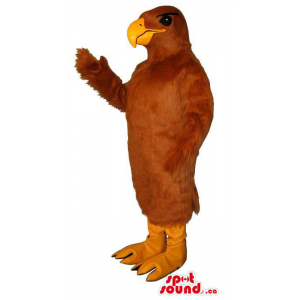 All Brown Customised Bird Mascot With Orange Curved Beak