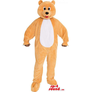 Fofo Bege Teddy Bear Mascot...