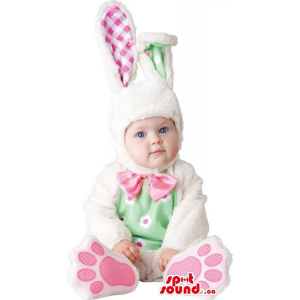 White And Pink Rabbit With...