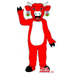 Mascota Vaca Roja De Felpa...