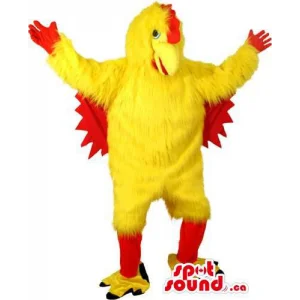 Customised Yellow And Red Large Chicken Animal Mascot