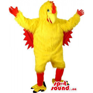 Personalizado amarelo e grandes mascote animal vermelho da galinha