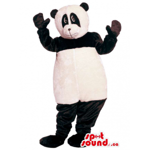Mascota Oso Panda Negro Y Blanco Un Animal  De Felpa Personalizable