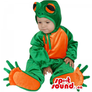 Cute Green And Orange Frog...