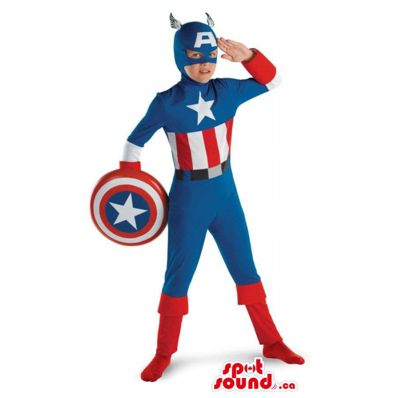 Original Disfraz Para Niños Superhéroe Capitán América - SpotSound Mascotas  en Canadá / Estados Unidos mascota / Latinoamérica m Tamaño L (175-180 CM)
