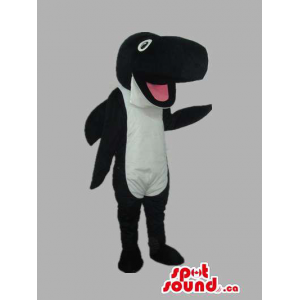 Customised Black And White Orca Animal Mascot With Pink...