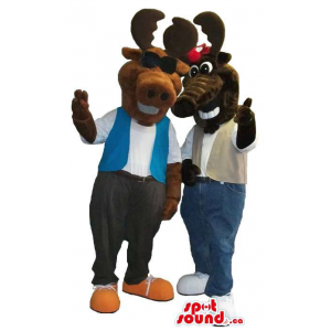 Moose Plush Mascot Couple...