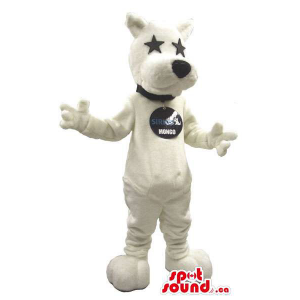 Cool White Dog Plush Mascot...