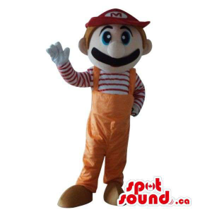 Mario Bros. Video Game Character Mascot In Orange Overalls