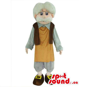 Gepetto Pinocchio Tale Character Plush Mascot With A White Beard