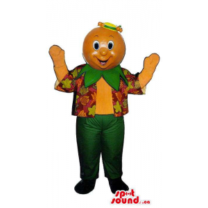 Mascota Fruta Naranja Con...