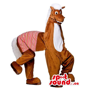 Brown Donkey Mascot Plush...