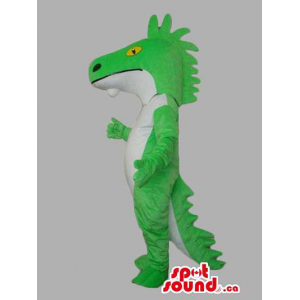 Customised Green And All White Lizard Reptile Mascot