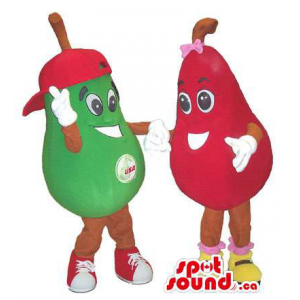 Green Boy And Girl Red Pear...